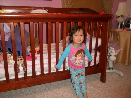 Karis's last night in her crib